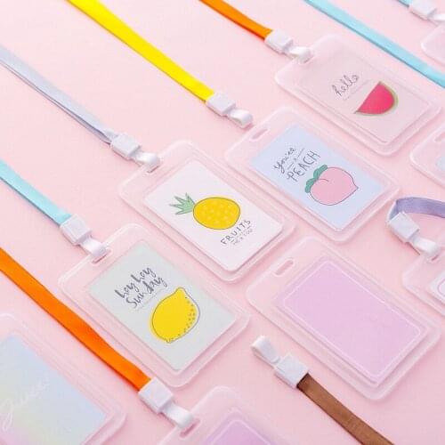 W16 Fruit Badge Retrach35 Badge Reel for Ski Pass ID Bus Identity Vertical School Cute Card Box