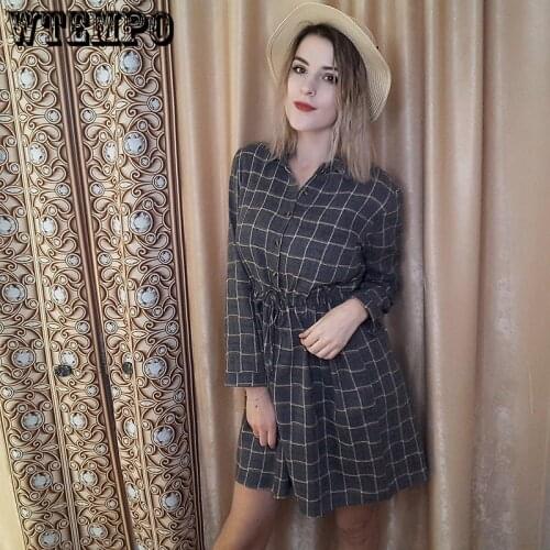 Модные платья-рубашки WTEMPO China At AliExpress