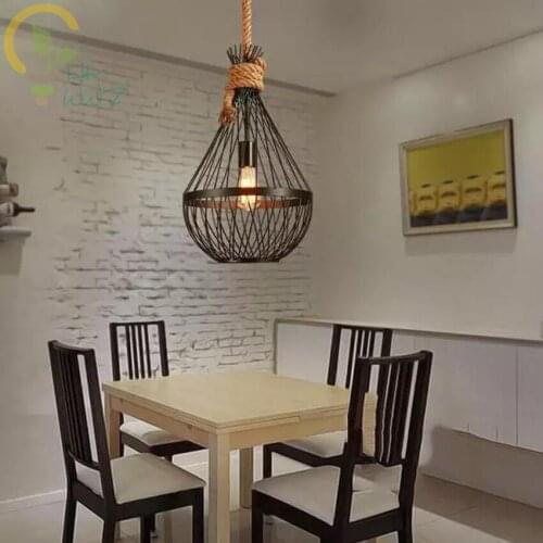 Dia 26/32cm Iron Loft Style Industrial Wind Retro Pedant Lights,Personality Bar Cafe Hemp Rope Lighting Fixtures Pedant Lamps