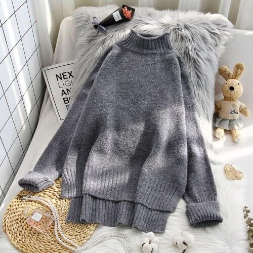 Turtleneck Knitted Women Sweatear And Pullovers Winter New Long-Sleeved Casual All Match Female Pulls Tops
