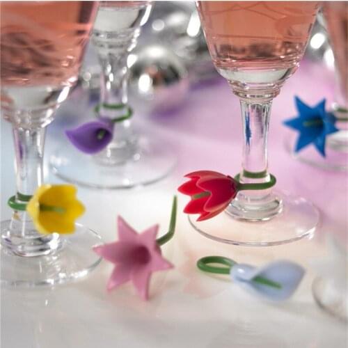 1 set Silicone Glass Wine Label Recognizer Glasses Tea Mug Cup Marker Bottle Logo party Supplies 7 Types EJ972847