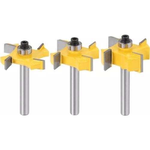 1pc 6mm 1/4 inch Shank T type bearings wood milling cutter Industrial Grade Rabbeting Bit woodworking tool router bits for wood
