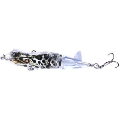1pcs 9.5cm 11g Topwater Frog Whopper Plopper Fishing Lures Hard Artificial Bait with Rotating Soft Tail Pike Fishing Tackle Lure