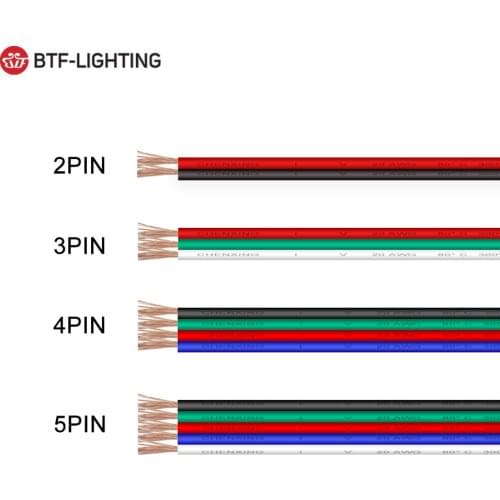 10m 22/20/18AWG LED Cable Wire 2/3/4/5pin Wire For WS2812 WS2811 RGB LED Strip Pixel Module Light