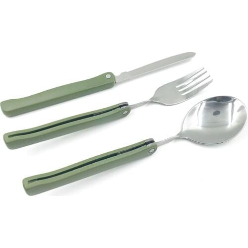 3 Pcs Multi Tool Spoon Fold Spork Fork Portable Picnic Camp Flatware Tableware Knife Cutlery Bottle Can Opener Outdoor