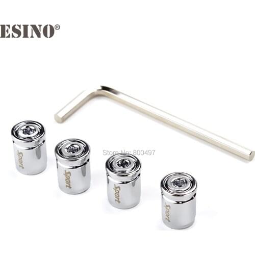 4 x Newest Chrome Silver Car Styling Anti-theft Stainless Wheel Tire Valve Stem Caps Zinc Alloy Wheel Tire Stem Air Valve Caps