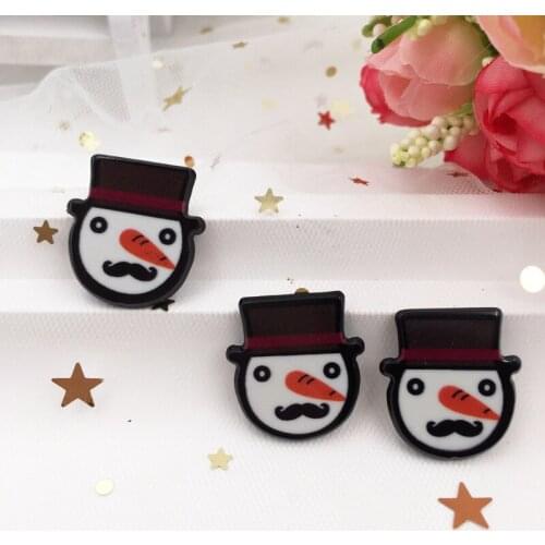 8Pcs Kawaii Colorful Soldier Snowman Flat Back Acrylic Sheet Miniature Pattern Applique Decor DIY Craft Supplie SF790