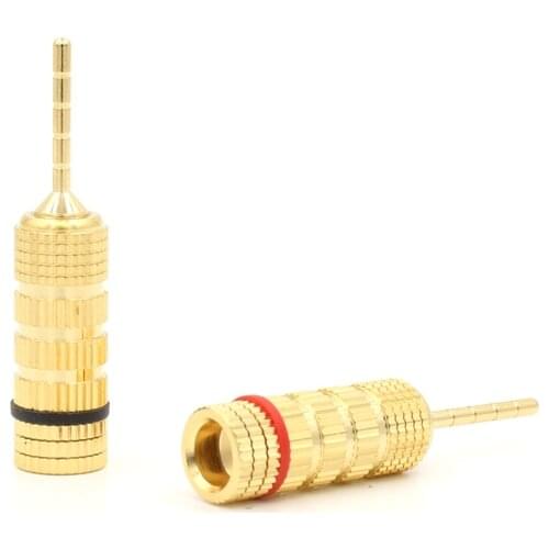 8 pcs High quality HIFI Speaker Cable wire Plug, Connector Gold Spade Banana to Pin Adapter