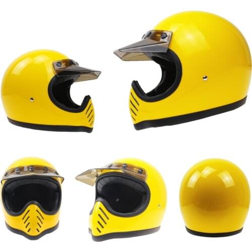 Safe Light Weight Motorcycle Helmet DOT ECE Certification Japan Style Thompson Glass Fiber Vintage Double-D Buckle Helmet