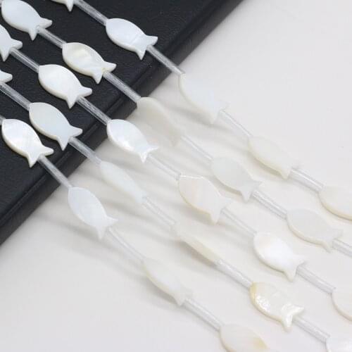 Natural freshwater shell fish-shaped loosely spaced beads can be used for making DIYbracelets necklaces earrings and accessories
