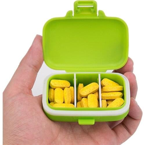3 Grids Portable Mini Flip Pill Case Medicine Boxes Travel Home Medical Drugs Case Tablet Empty Container Detachable Inner Slice