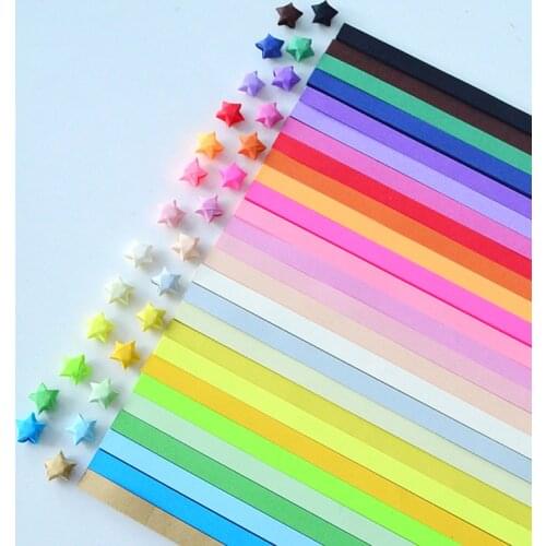 Colorful Lucky Star Strip Origami Set Hand Fold Origami Simple Pattern Strip DIY Gift Festival Household Decor Folding Paper Hot