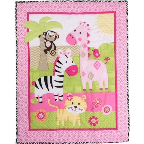 Baby Quilt for Newborn Boy Girl Cuna Quilt 84x107cm Crib Quilt 1pcs Hot Selling 100% Cotton Embroidery Cartoon animal flower