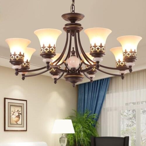American country chandeliers simple European style living room lights Nordic garden bedroom lights restaurant retro LED lighting