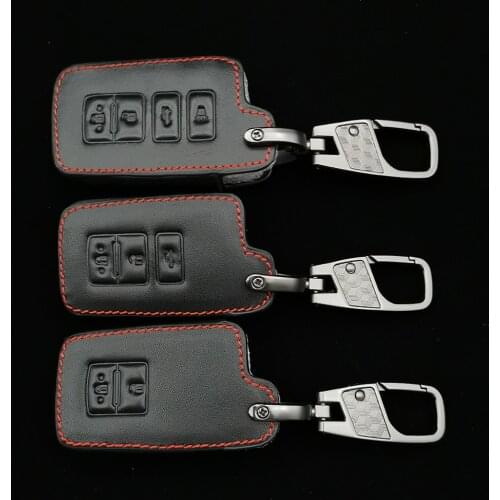 Leather Car Key Cover Case For Toyota Highlander Land Cruiser Riez 86 Hilux Innova Fortuner Rav4 Camry Prado Shield Accessories