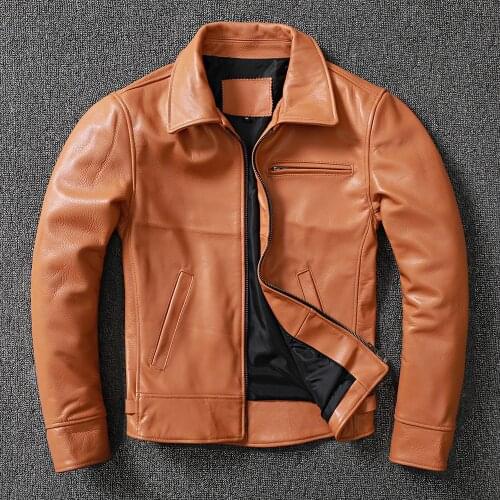 Mens Genuine Cowhide Leather Jacket Dovetail Short Fashion Trend Slim-fit Motorcycle Leather Jacket Coat AutumnPlus Size 6XL