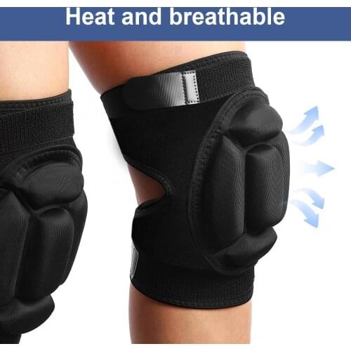 Hot Sales 1 Pair Knee Compression Pads Thickened EVA Comfortable Knee Elbow Protective Cushion with Adjustable Strap for Basketb