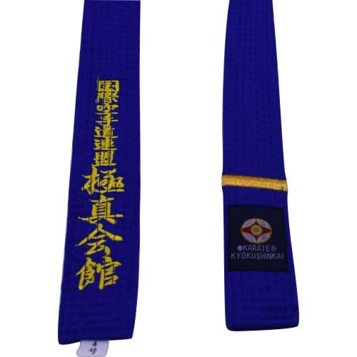 Hot Professional One Stripe Kyokushin Kai Karate Belts Kyokushin Kai Kan IKO Embroidery Belts Color Karate Belt