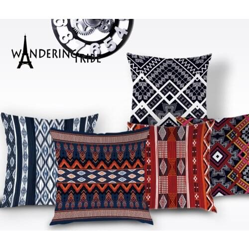 Retro Geometric Throw Pillow Case Stripe Plaid Decorative Cushion Covers Sofa on The Pillow Cover Decor Cushions Cases Kissen