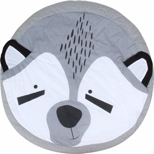 Nosii Raccoon Bear Animal Cute Play Crawl Rug Blanket Carpet Cotton Mat Kids Fun