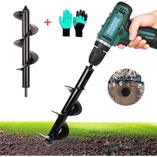 New Garden Auger Spiral Drill Bit For Electric Drill Machine Flower Planter Earth Auger Yard Gardening Planting Hole Digger Tool