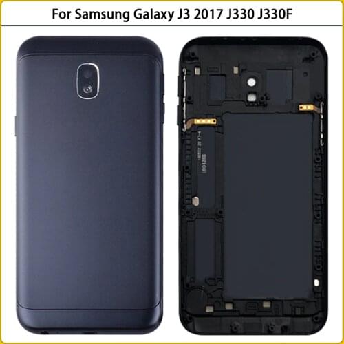 New J330 Full Housing Case For Samsung Galaxy J3 2017 J330 J330F Battery Cover Rear Door Back Cover Button Key Replacement