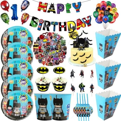 Superhero The Avengers Party Disposable Tableware Plate Cup Tablecloth Marvel Kids Birthday Party Baby Shower Decor Supplies