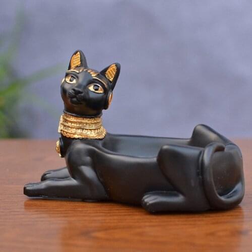 Big deal Cigarette Ashtray Ancient Egyptian Bastet Cat Goddess Statue,Ash Holder for Smokers,Tabletop Smoking Ash Tray Home Offi