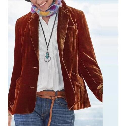 Autumn New Women Golden Velvet Small Suit Jacket Slim Solid Color Long Sleeve Blazer 2021 New Fashion Office Lady Party Blazers