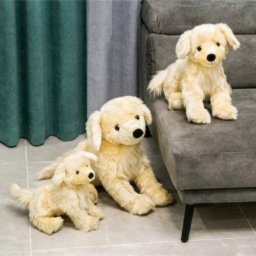 Lifelike Golden Retriever Toy Stuffed simulation Labrador Dog Animals Smart dog PLush DOll toys for Chidren Pet Toy Club Gift