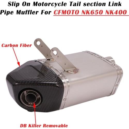 Slip On For CFmoto NK400 NK650 Tail Exhaust Moto Yoshimura Exhaust Escape Silencer Modify Carbon Muffler DB Killer Link Pipe