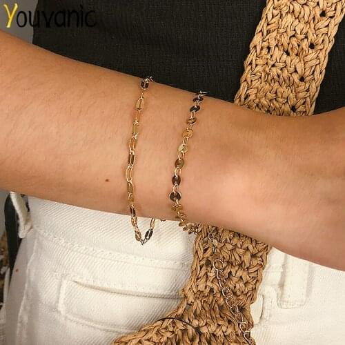Youvanic Bohemian Gold Sequins Bracelet Adjustable Chain Link Bracelet For Women Charm Gypsy Jewelry On Hand Female Anklet 0419