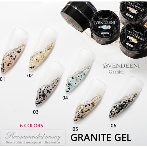 Vendeeni Special Style Nail Gel Polish Granite Gel DIY UV Gel Polish Earth Stone Color For Nail Art Decorations Manicure Design