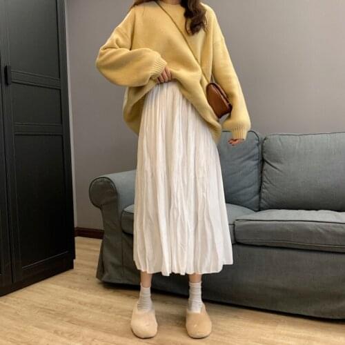 2021 new fashion all-matchsmall skirt female Spring, autumn and summer Harajuku style skirt mid-length A-line pleated skirt
