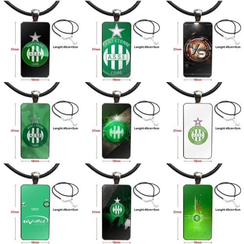 Asse Saint Etienne Loire Logo For Wedding Glass Pendant Galaxy Pendant Necklace Women Stainless Steel Plated Necklaces Jewelry