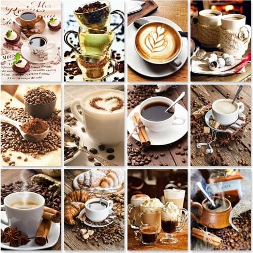 ZOOYA 5D DIY Diamond Painting Coffee Cross Stitch Kits Full Square Diamond Embroidery Rhinestone Mosaic Cup Home Decoration