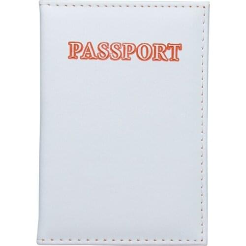 Zoukane Simple Letters White Passport Cover Case ID Ticket Holder Passport Wallet Travel Accessories ZSPC43