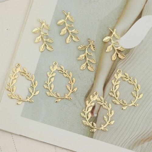 10 PCS Fashion Metal Alloy Leaf Pendant Connector DIY Jewelry Accessories