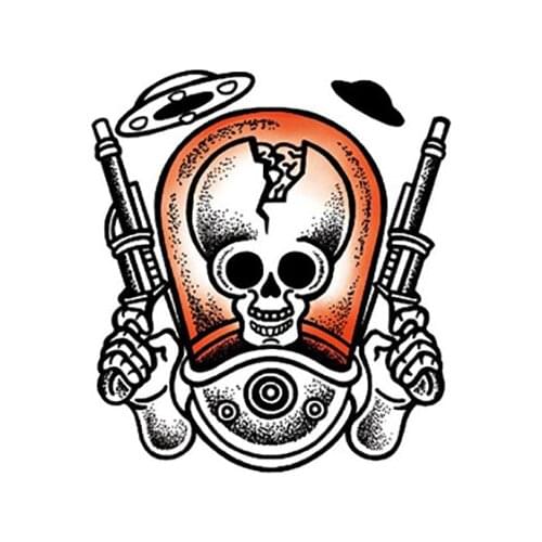 80MM×70MM Tattoo Sticker Waterproof Male Lasting Simulation Hand Personality Alien Invasion Sticker