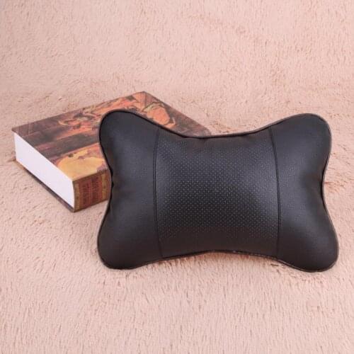 Car Pillow Leather Neck Headrest Super Soft Memory Foam Auto Seat Cover Head Neck Rest Cushion Hole-digging Car Headrest