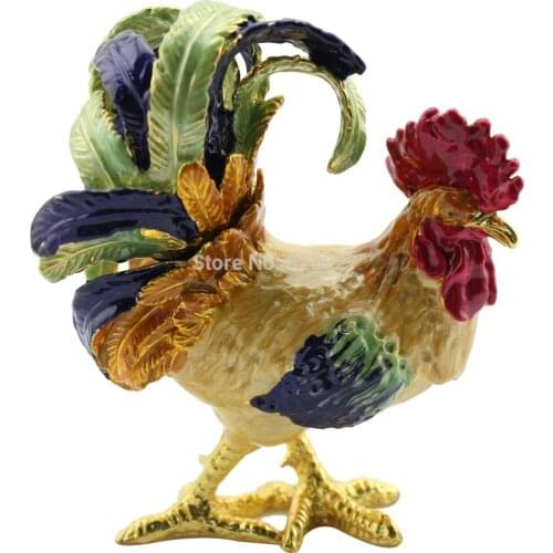 Big Size Metal Cork with Peacock Tail Wedding Favors and Gifts Enamel Trinket Box 5.9 x 2.7 x 7.2 inches