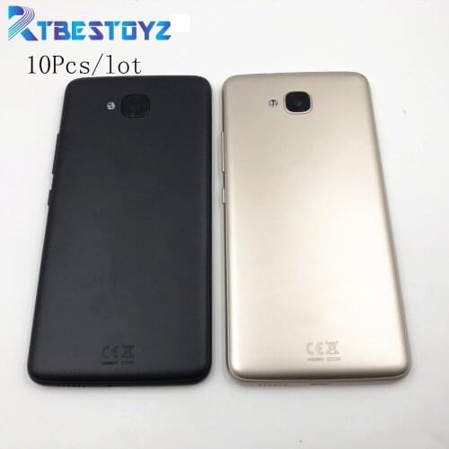 10Pcs/lot Original New Battery Door Back Cover Housing Case 5.0' For BQ Aquaris U2 Lite With Power Volume Button black gold