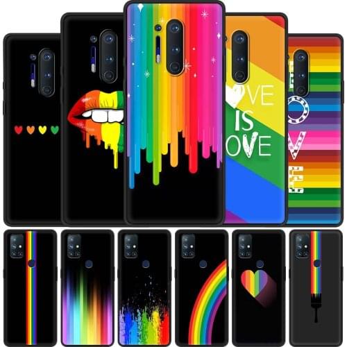 For OnePlus 8 Nord 7Pro Case For One Plus Z N10 5G 8T 7 Pro n100 7T 6T Full Protection Soft Phone Cover LGBT Rainbow Pattern Sac