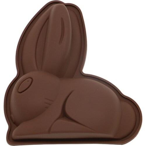 Rabbit Shape Cake Mold Easter Brown Thickness 2mm Kitchen Baking DIY Tools Chocolate Ice Cream Multi-purpose Mould Ice Tray