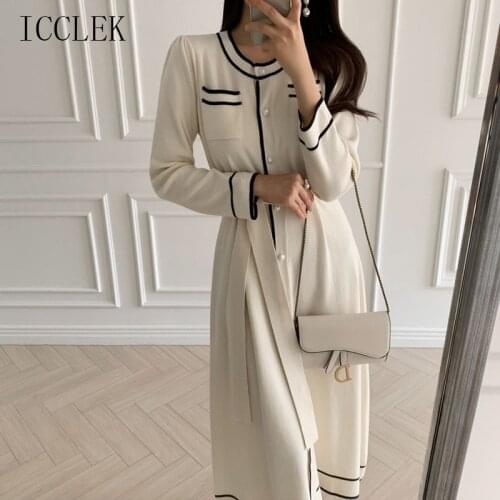 Модные вязаные платья ICCLEK China At AliExpress