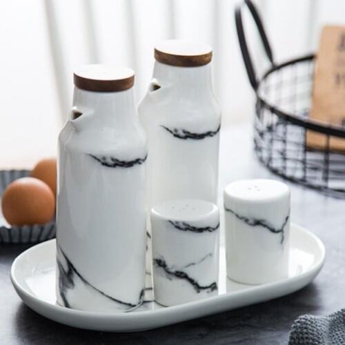 MUZITY Ceramic Kitchen Oil Bottle 400ML Porcelain Soy Sauce Vinegar Cruet Storage Dispenser Bottle Pepper Shaker