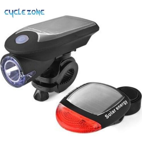 Bike Front Lights and Back Solar Bicycle Light Sets USB Rechargeable LED 3 Modes Safety Warning Lamp for Women Men MTB Cycling