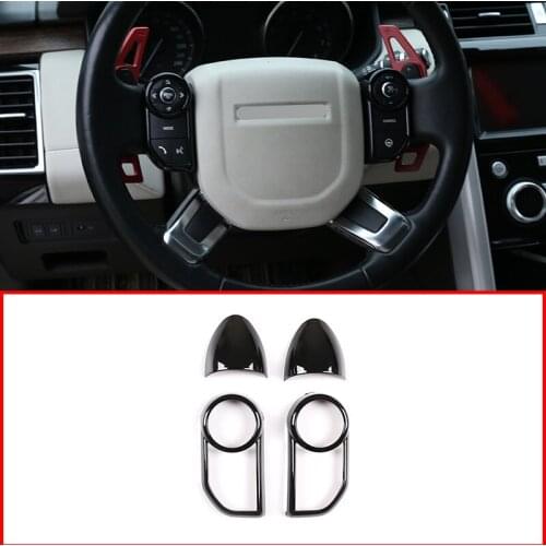 Car Interior ABS Steering Wheel Button Cover Trim Accessories For Land Rover Range Rover Sport Vogue Evoque Discovery 5 2013-18
