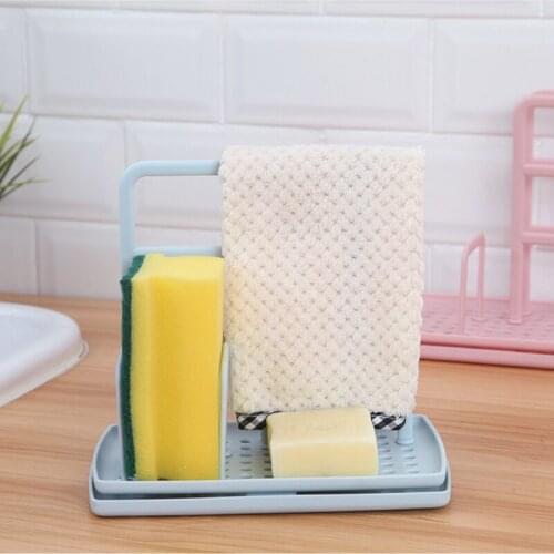 Kitchen Dishcloth Shelf Sink Sponge Storage Holder Rack Kitchen Bathroom Organizer Adjustable Towel Soap Drying Drain Rack