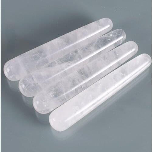 Natural Rock Quartz Massage Wand Crystal Mineral Acupoint Pen Gua Sha Tool Stone Wand Eye Beauty Tool